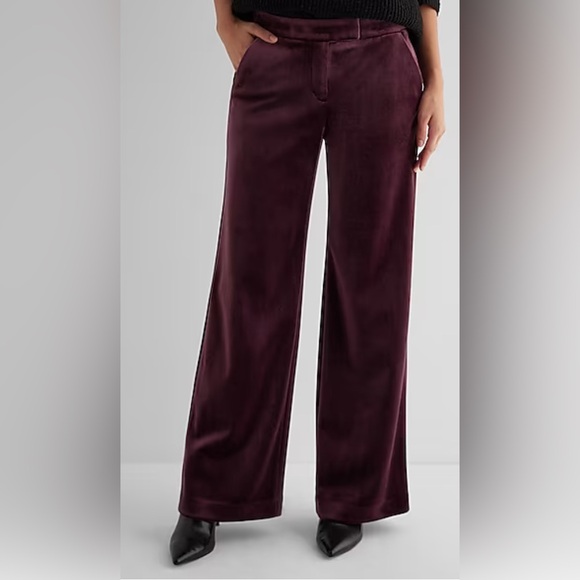 Express Pants - Express Editor Mid Rise Velvet Relaxed Trouser Pant NWT Size 0R